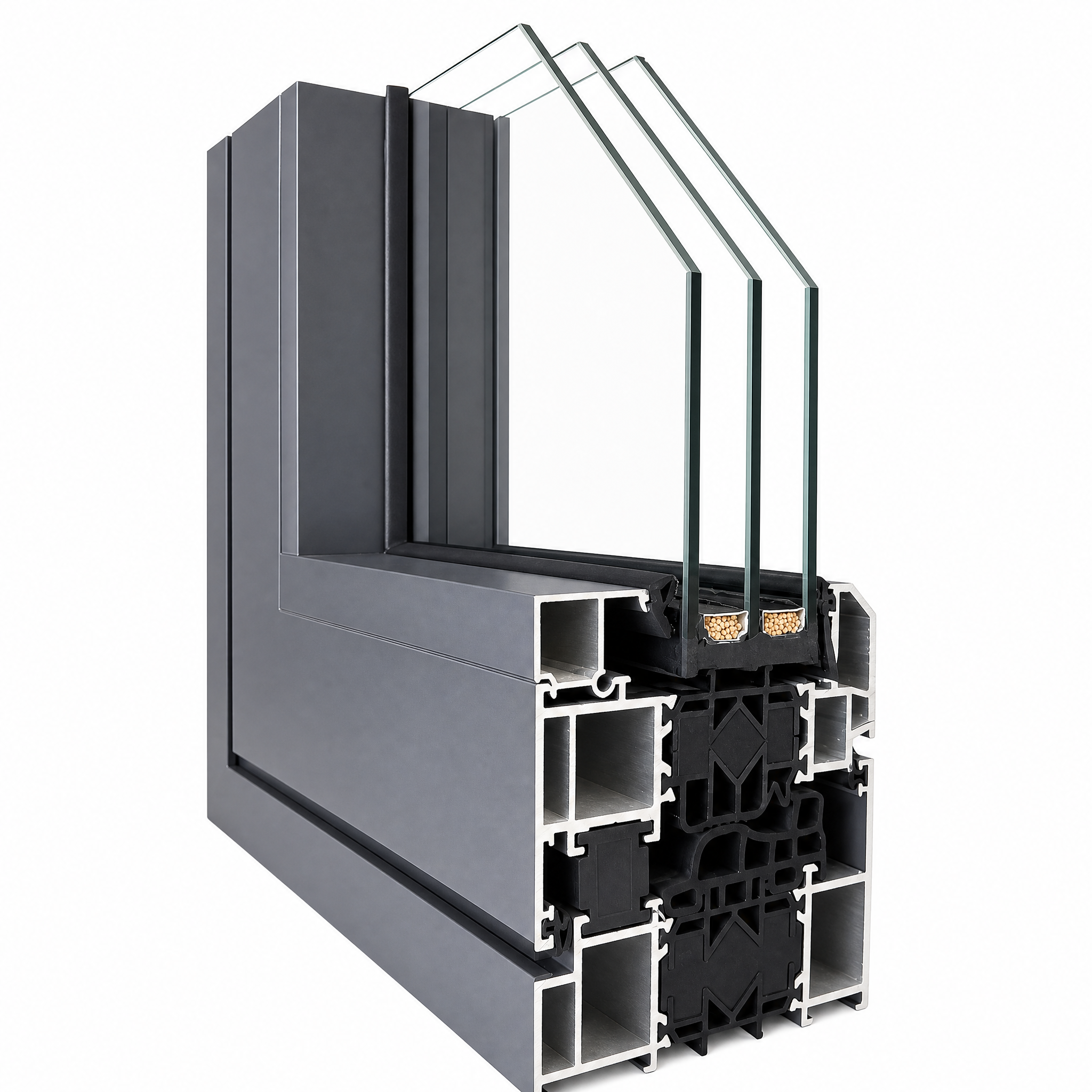 Modern Windows Black Aluminum Alloy for Australia Market Villa Balcony Bathroom Triple Glazed Custom Made Thermal Break
