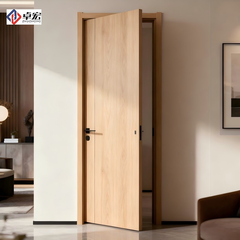 Aluminum Alloy Wood Grain Interior Door for Bedroom and Dining Manual Opening Finished Surface China Export From Jiangxi
