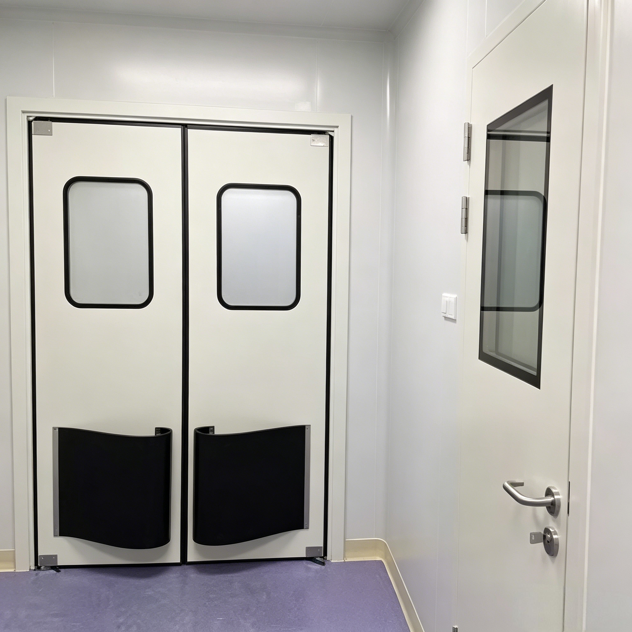 Automatic Self-Closing Stainless Steel Waterproof Traffic Impact Swing Door for Restaurant Kitchen