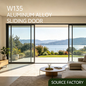 NFRC Modern Slim Frame Black Aluminum Hurricane Impact Sliding Patio Doors