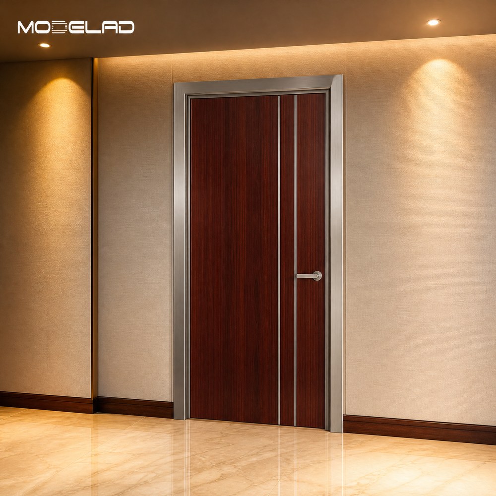 Fireproof Wood Composite Interior Aluminum Alloy Slab Doors with Emergency Exit Fire Rating for Office