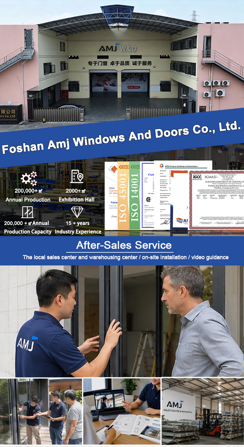 AMJ American Style NFRC Aluminum Bifold Doors with Retractable Mosquito Screen Integrated Fly Screen Folding Doors for Balcony