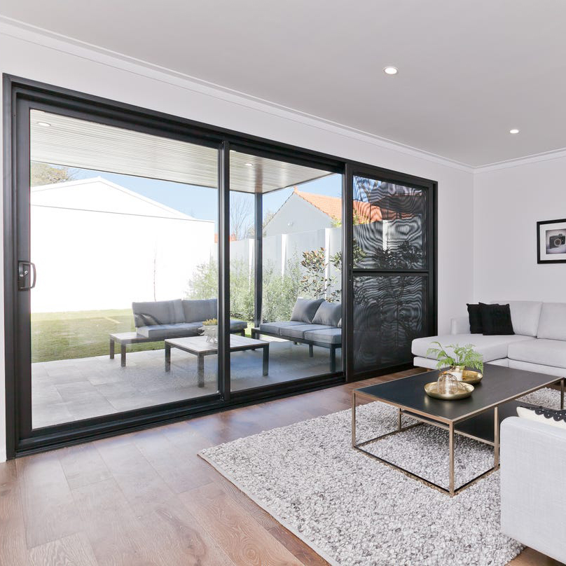 AS2047 Australian Modern Design Exterior Aluminum Patio Sliding Stacker Doors Accordion Balcony Panoramic Sliding for Houses