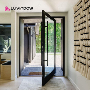 Modern Aesthetic Long Term Durability Low Maintenance Thermal Break Aluminum Pivot Door For Luxury Villa Entrance