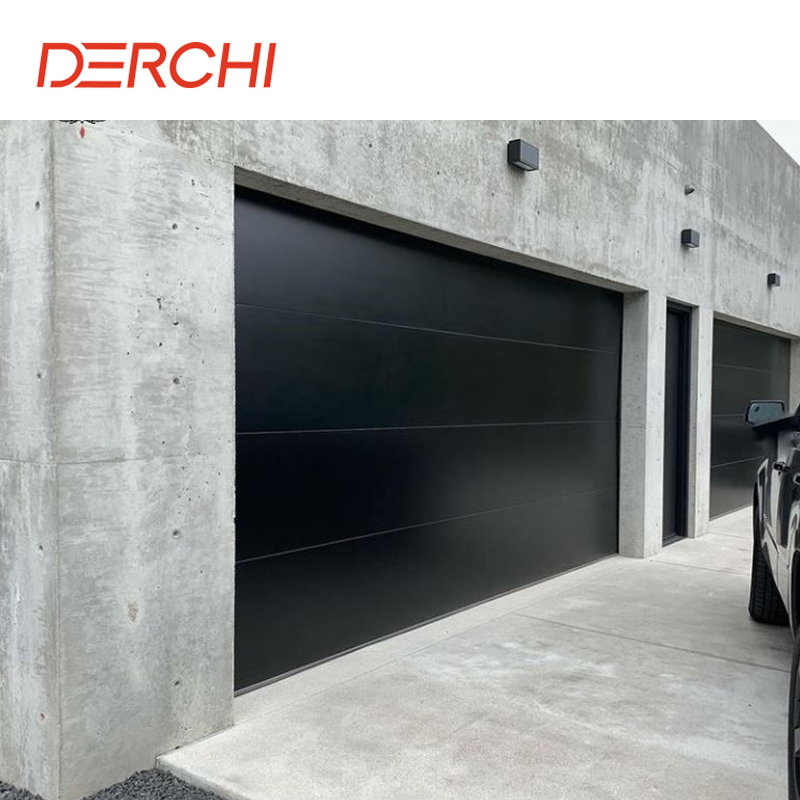 DERCHI Customized Glass Panel Aluminum Frame Insulated Clear Glass USA Garage Doors for Houses
