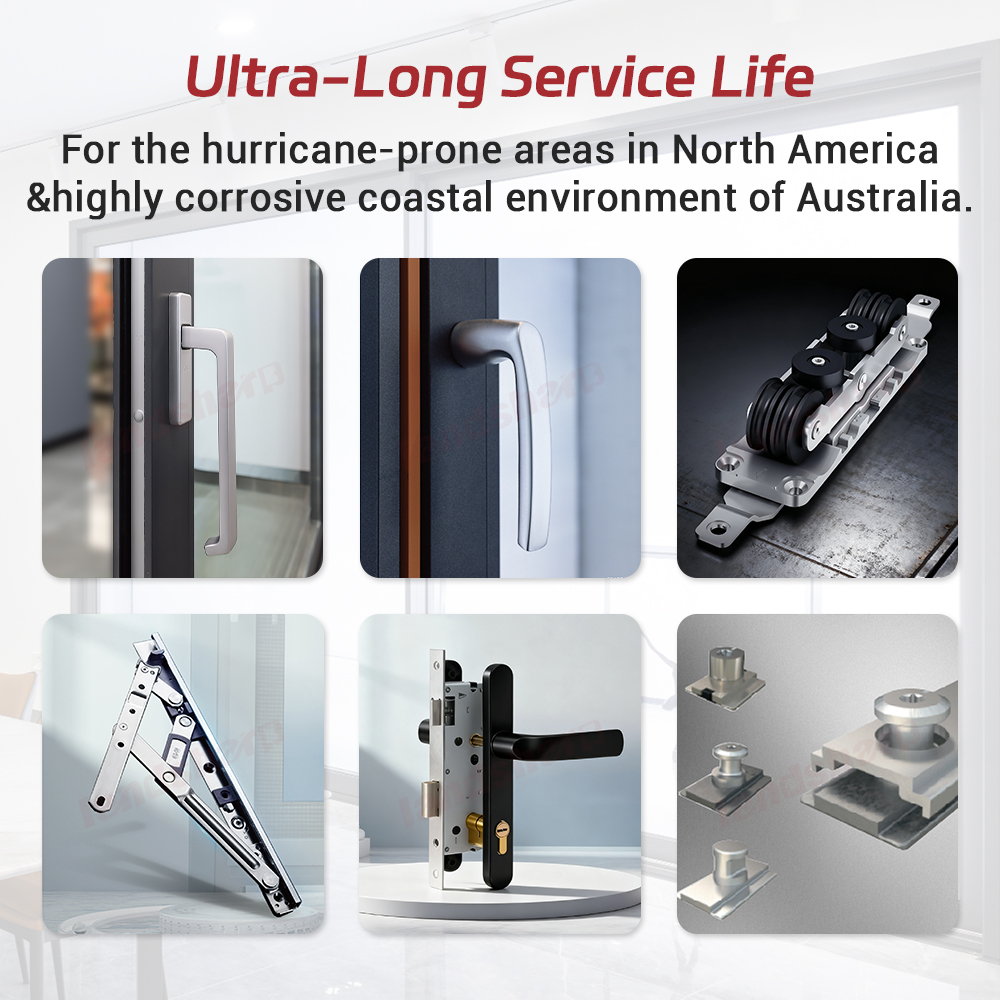 Landsharp As2047 Windows Australian Standard Aluminium Sash Glazed Windows Commercial Double Glazed Aluminium Windows for Hotel