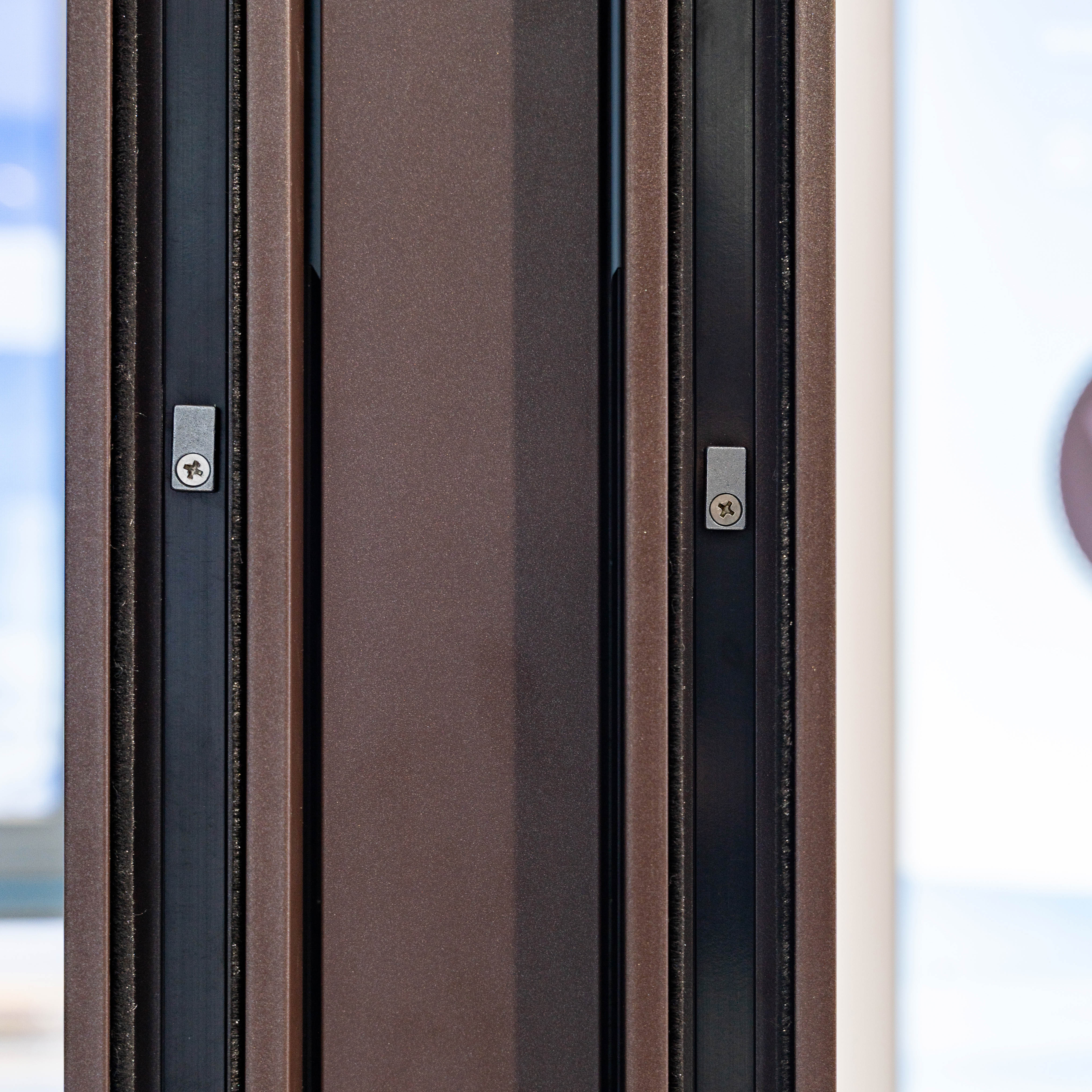 Heavy Duty Aluminum Sliding Door Brown Frame Multi-Point Lock Security Glass Door for Residential Safety