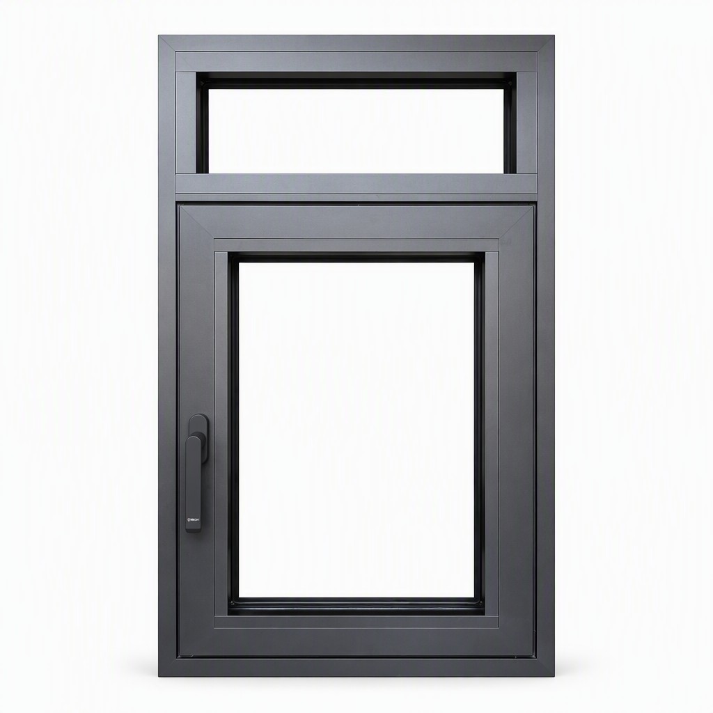 Metal Dark Grey Glass Single Hung Windows Double Pane With Screen for Sunroom and Residential House