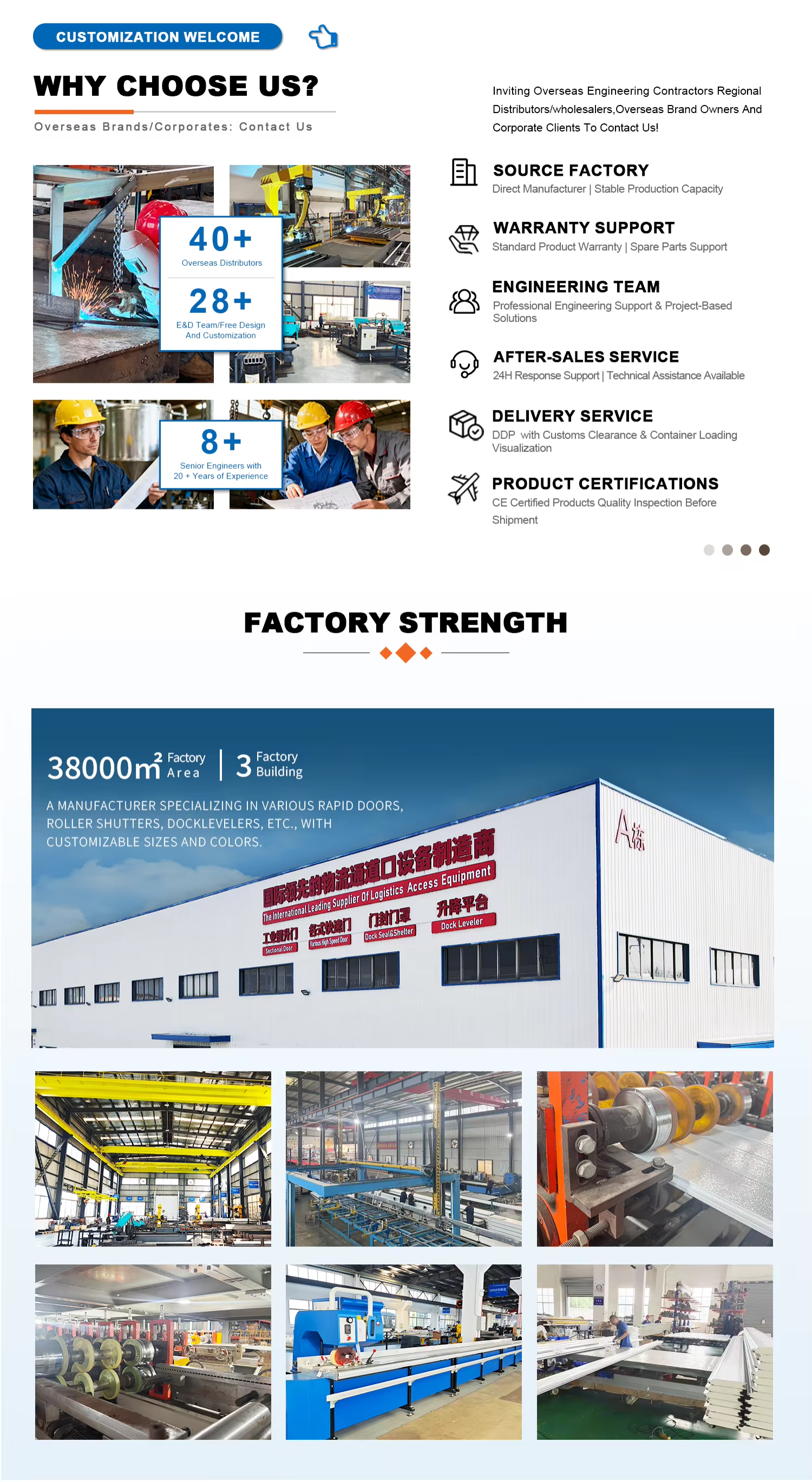 Everbesten Heavy Duty Steel Industrial Sectional Door Sandwich Panel Overhead Sectional Door for Logistics Center Warehouse
