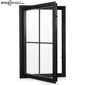 Prefab Homes and Container House Aluminium Casement windows and Doors Low Cost From China Black Waterproof Customized Style