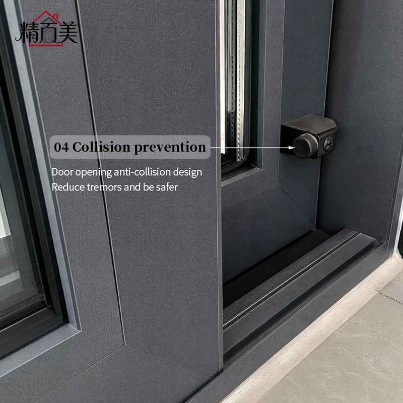 Customized Multiple Sealing Strips Wind Pressure Resistant 180 Degree Handle Rotation Aluminum Lift And Slide Door For Exterior