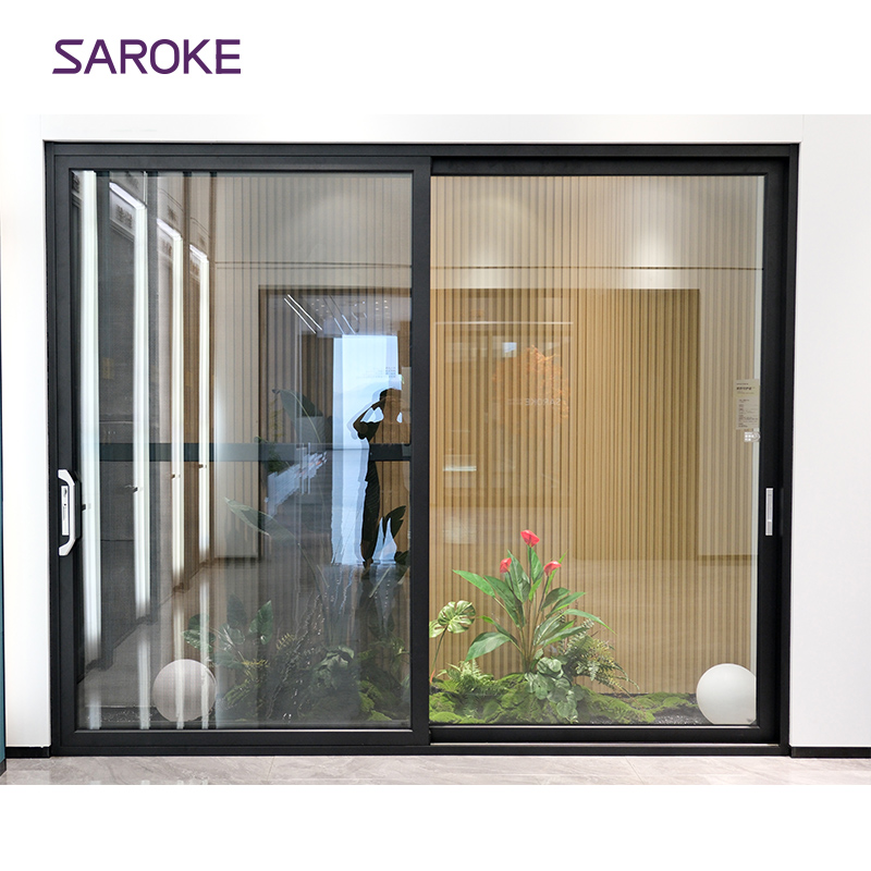 Weather Resistant With Mosquito Screen Thermal Insulated Aluminum Sliding Door for Outdoor Patio Terrace Application