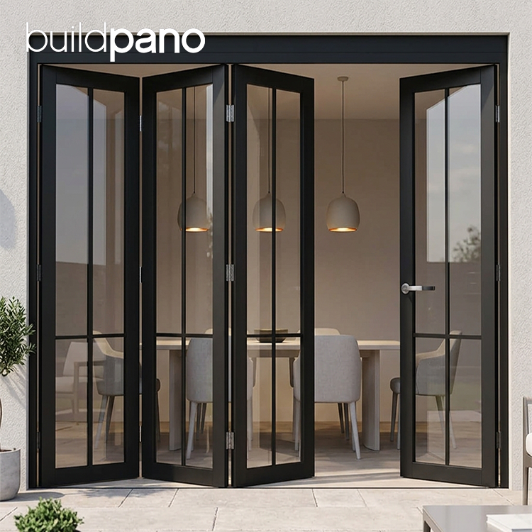 Luxury Retro Style Heritage Villa Garden House Interior Partition Kitchen French Aluminum Folding Glass Door