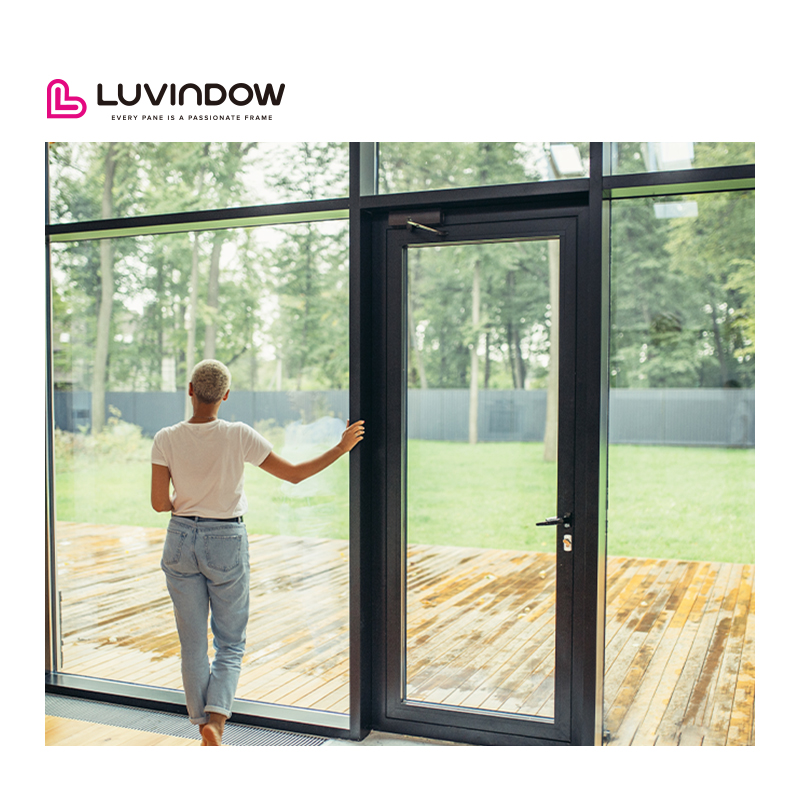 Modern Contemporary Customized Double Glazed Powder Coating Aluminium Ultra Narrow Frame Door and Windows