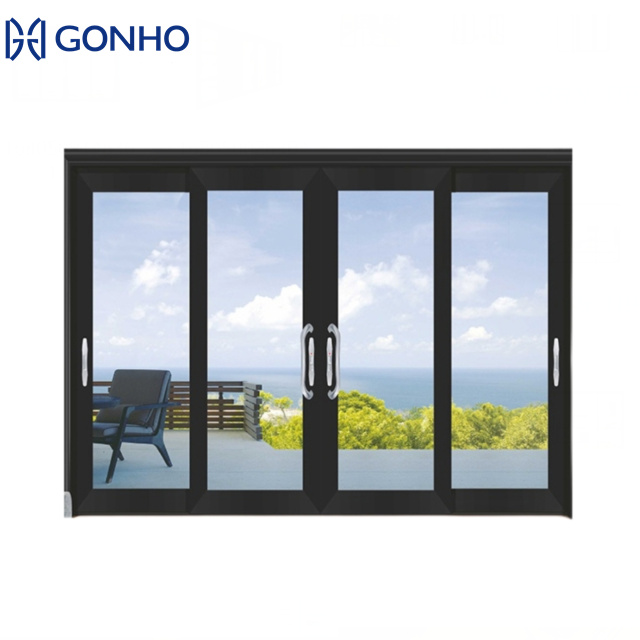 Aluminum Sliding Mesh Door Patio Sliding Aluminum Storefront Door Exterior Aluminum Frame Double Glass Slide Door