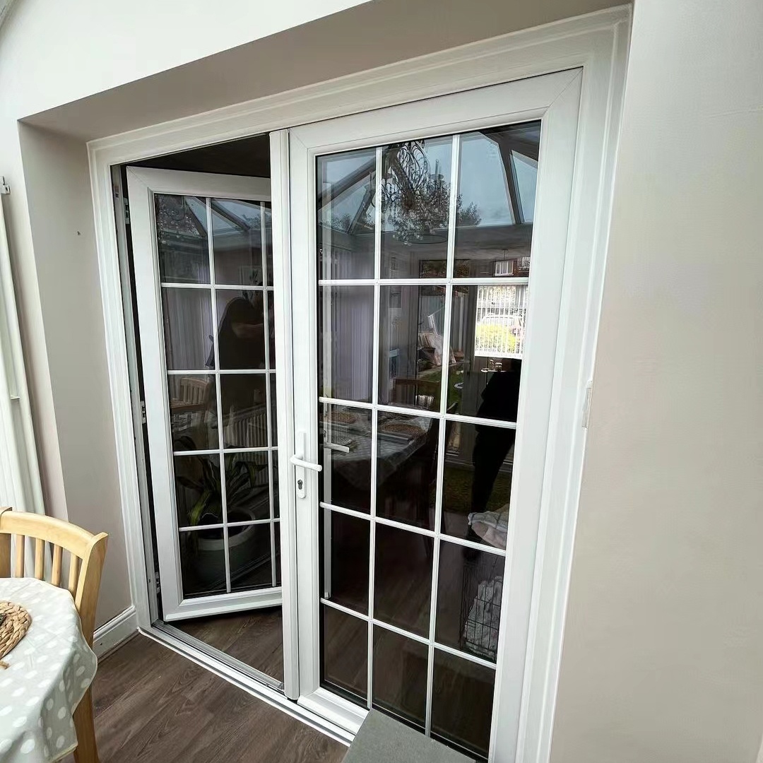 Nuoxin Exterior Entry Crittal Doors Design Tempered Glass Aluminum French Door Double Glass Swing Casement Door Soundproof Heat
