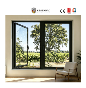 CE Custom Thermal Break Aluminum Office Window Casement Triple Glazed Aluminium French Casement Windows