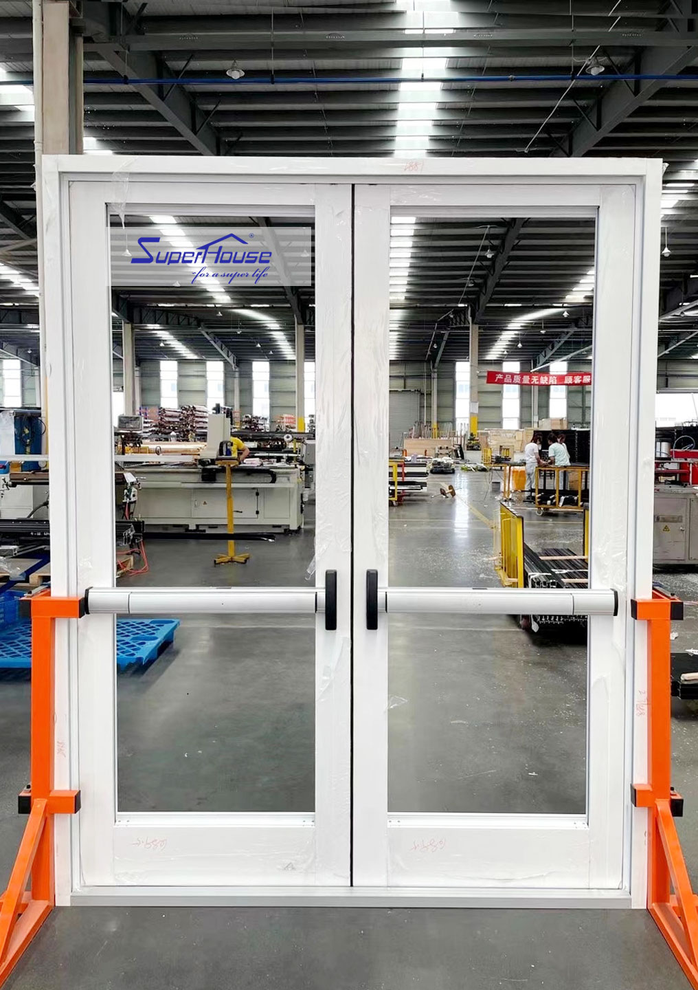 Hurricane Proof Impact Soundproof Smart Interior Doors French Door Thermal Break Front Double Glass Casement Commercial Doors
