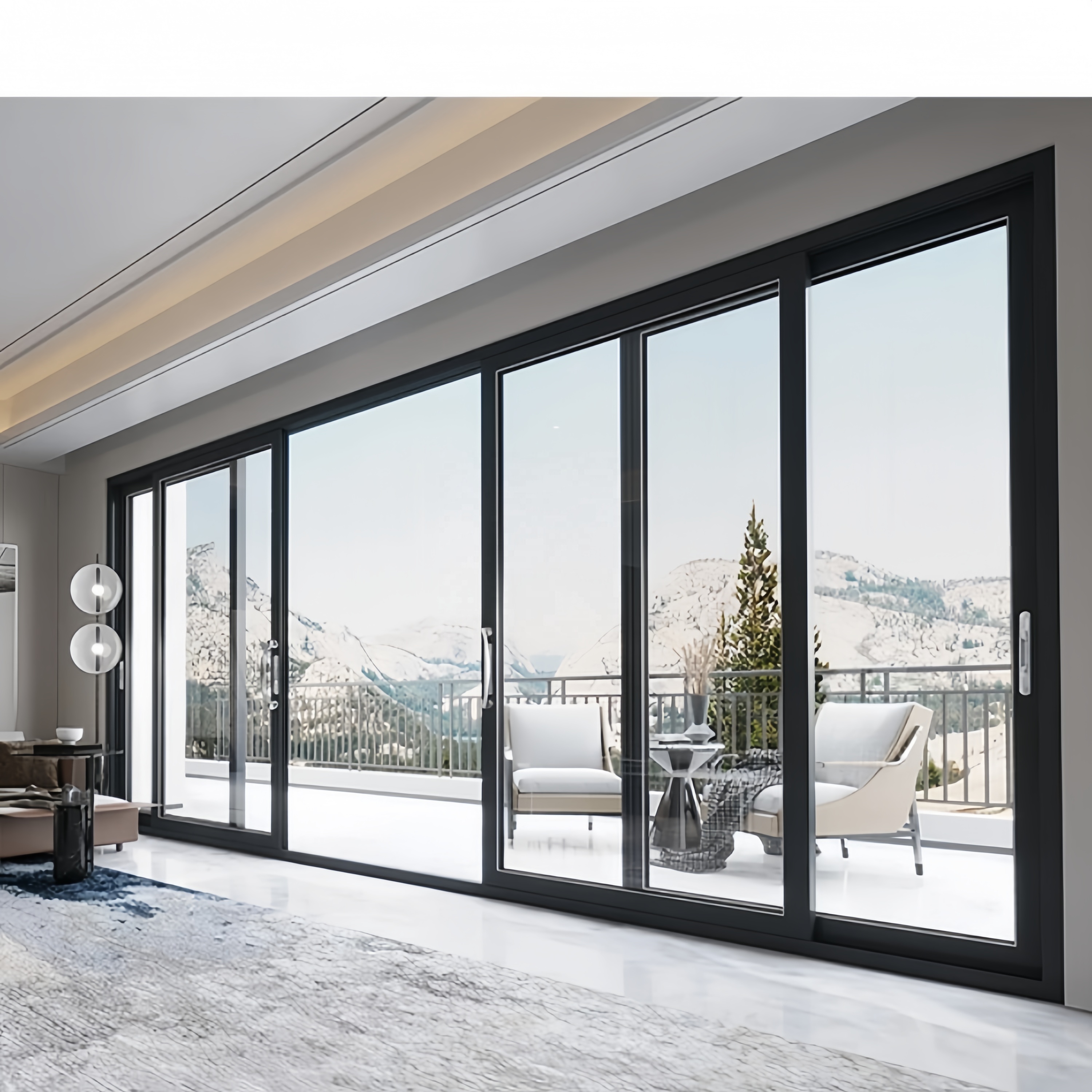 Customized Latest Design Villa House Doors Aluminium 4 Panel Sliding Door Exterior Patio Aluminium Double Glass Sliding Doors