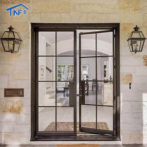 Custom Factory AS2047 NFRC Interior Aluminum Door Soundproof Entrance Low-e Double Tempered Glass Casement French Doors