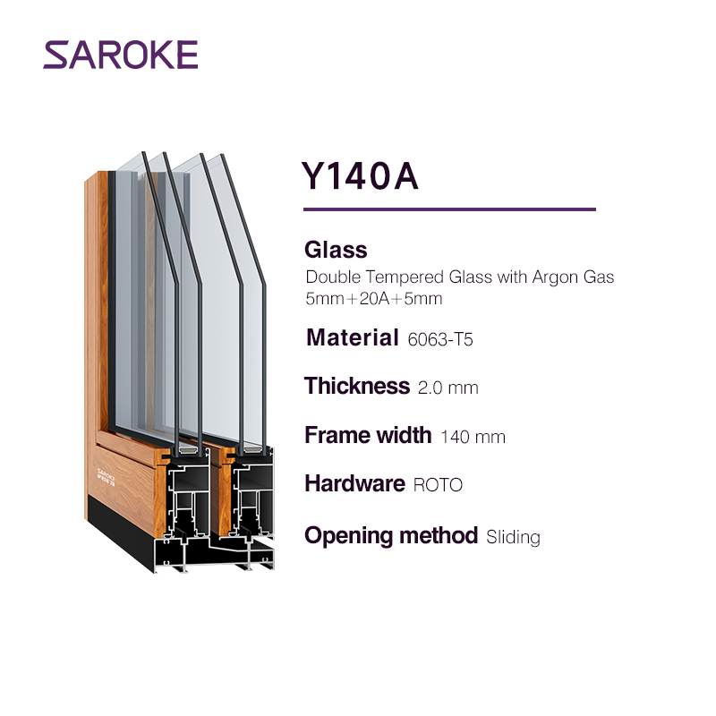 Interior Room Divider Aluminum Clad Wood Sliding Door for Dining Room