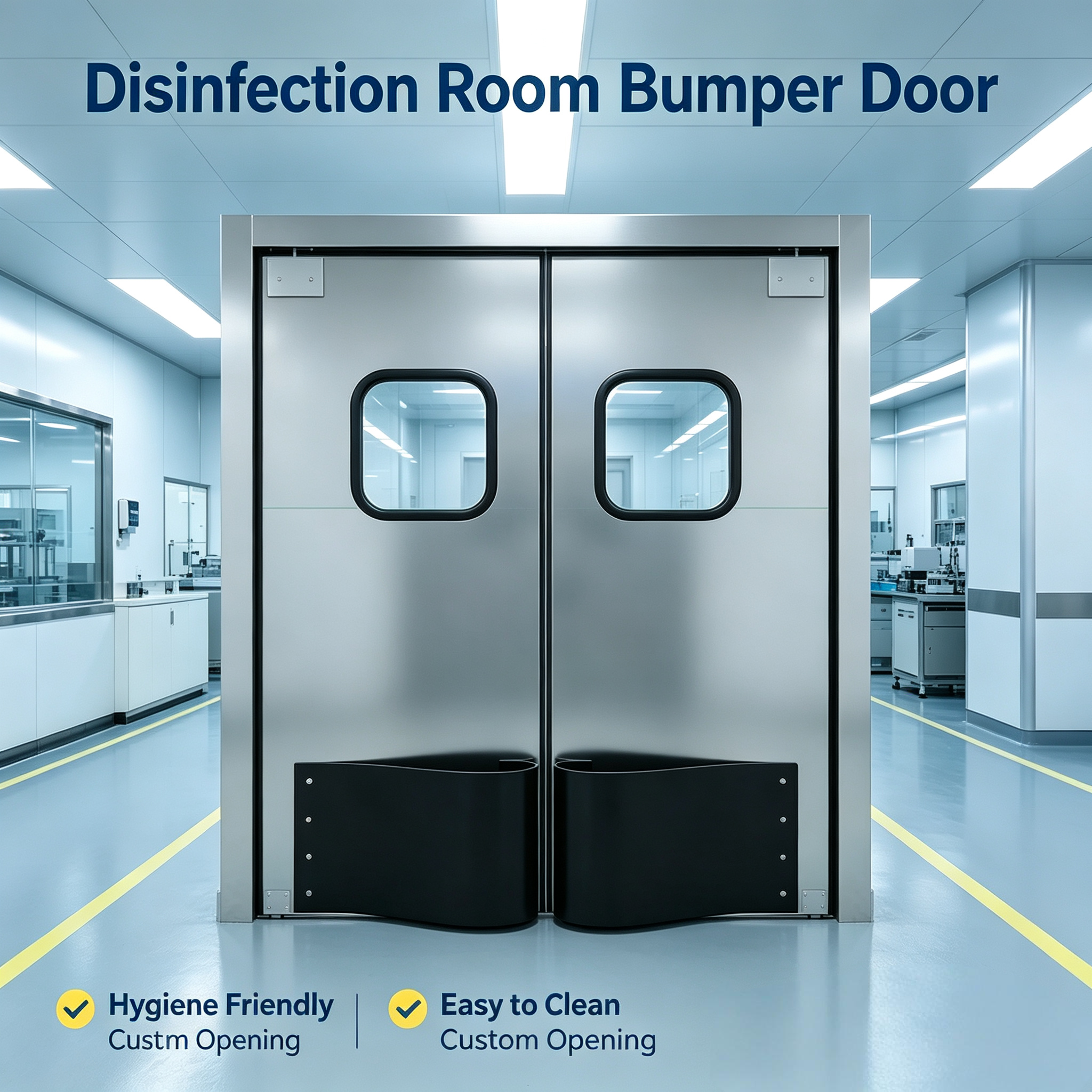 Automatic Self-Closing Stainless Steel Waterproof Traffic Impact Swing Door for Restaurant Kitchen