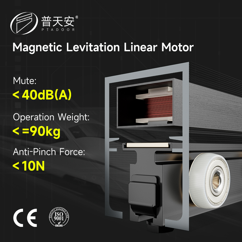 Aluminum Doors Interior Automatic Magnetic Glass Sliding Doors Operator System for Office Glass Partition Room