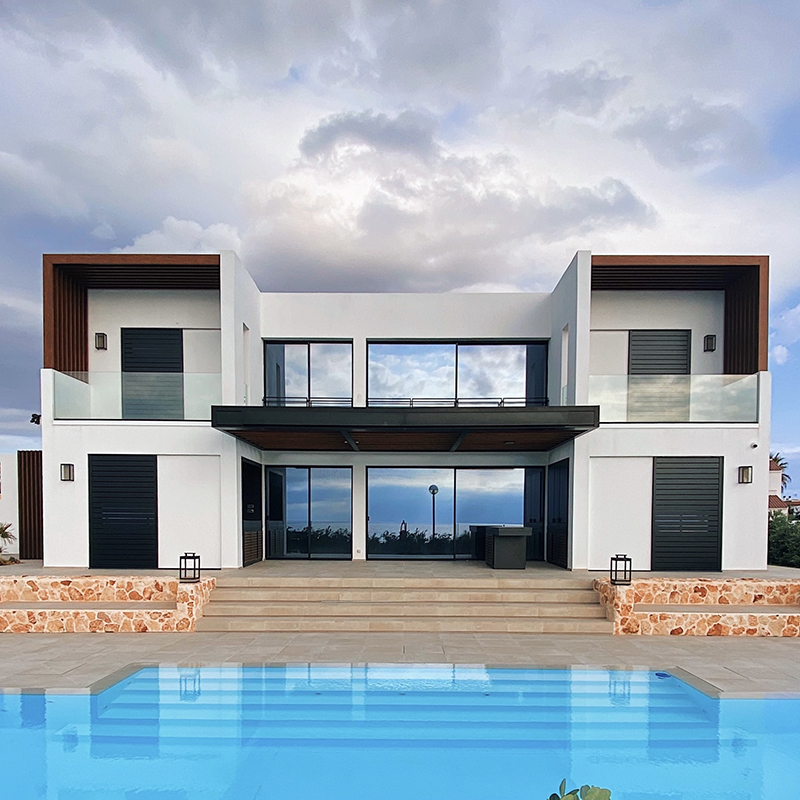 Custom Modern Anthracite Quality Double Glazed Aluminium Window and Door