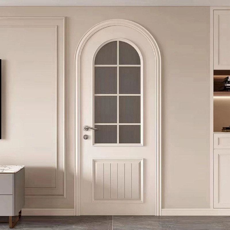 Customized Arched Aluminum Framed Swing Clear Glass Door Windproof Crittall Style Entrance Metal French Doors