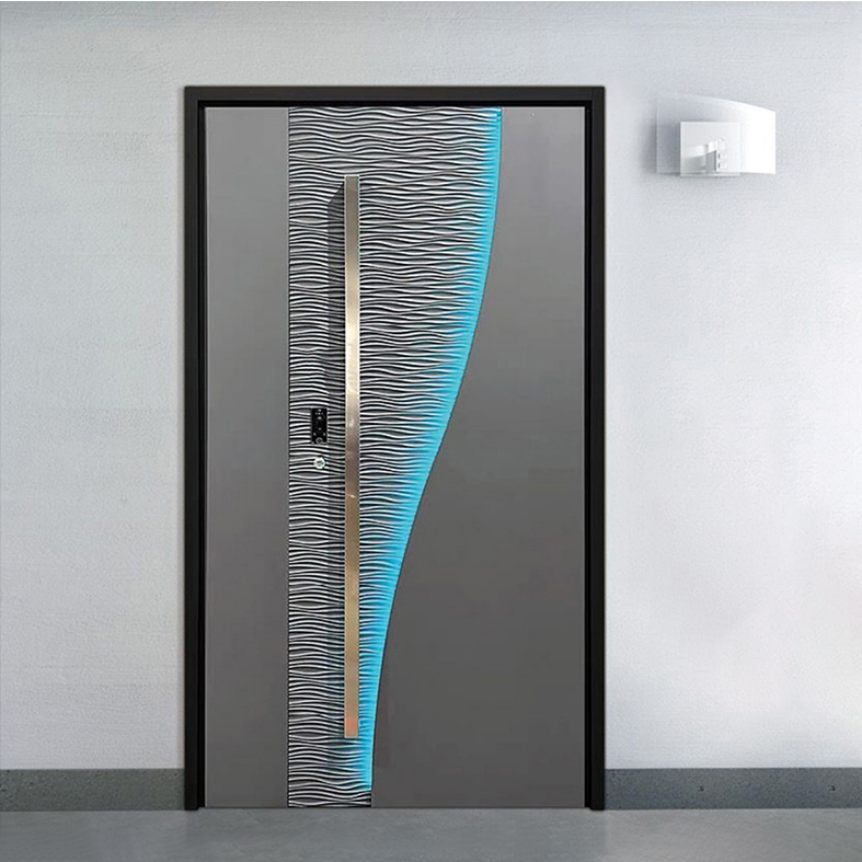 High-End Modern Villa Anti-Theft Entry Door Custom Factory Security Armored Steel Single Double Exterior Front Entrance Door