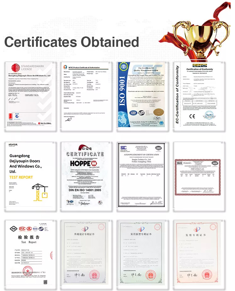 DERCHI Window Certifications