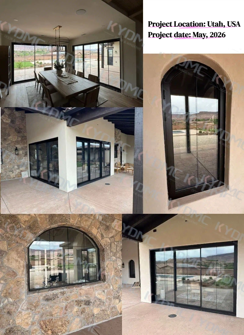 Thermal Break Exterior Bi Folding Door Aluminum Patio Bifold Doors Outdoor Garden Black Frame Accordion Folding Glass Door