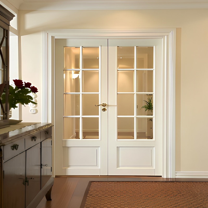 PDP Hurricane Impact Aluminum Alloy Waterproof Minimalist Exterior &amp; Interior Casement French Doors High-Transparency Screen