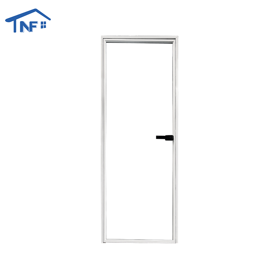 Simple Design Customized Hinged Door Double Tempered Glass Swing French Casement Doors Grills Wood Clad Aluminum Thermal