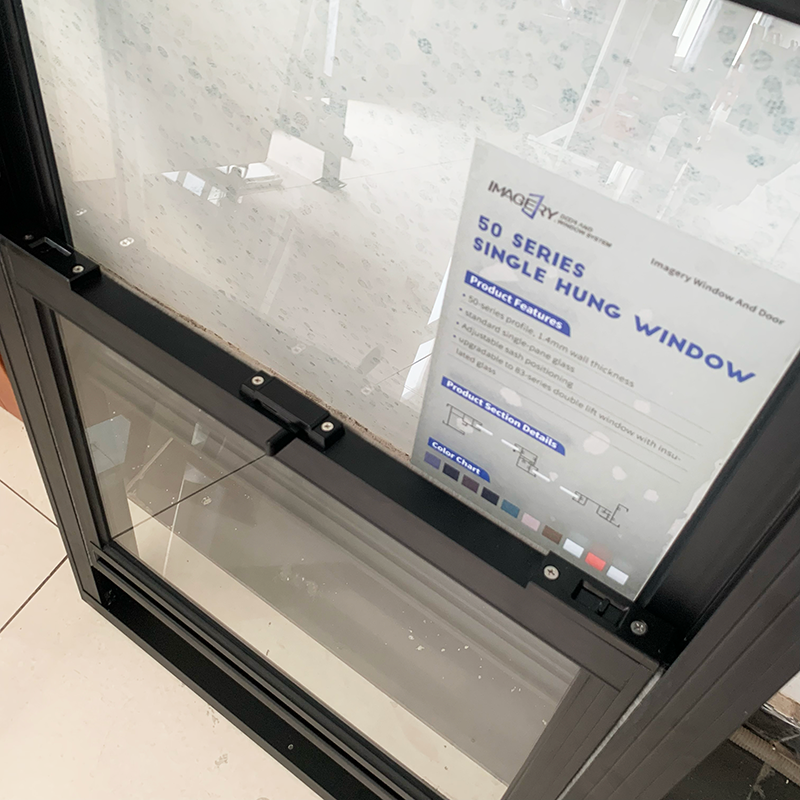 Modern Style Soundproof Ventilation Tempered Glass Aluminum Single Hung Window for Bathroom