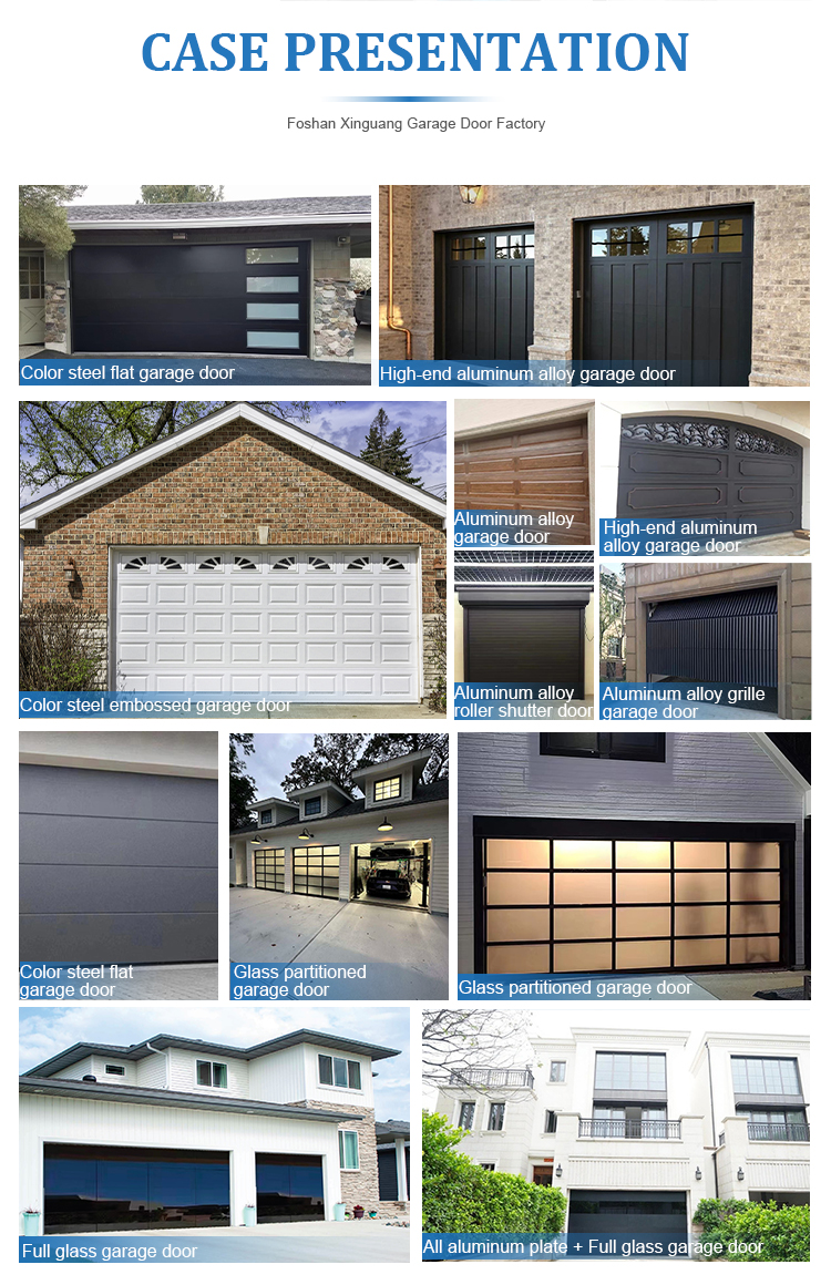 Modern Aluminum Grille Sectional Garage Door Remote Electric Lifting Villa Garage Door