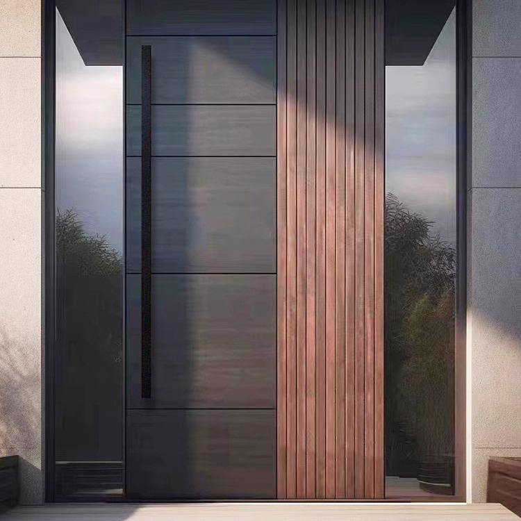 Villa Exterior Pivot Door with Side Glazing