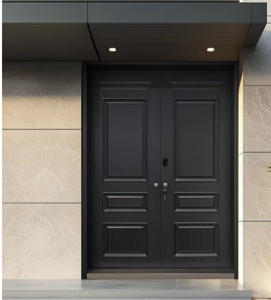 High-end Design Amti-burglary Aluminum Wooden Security Entry Door Metal Door Armoured Door For Luxury Villa Hotel