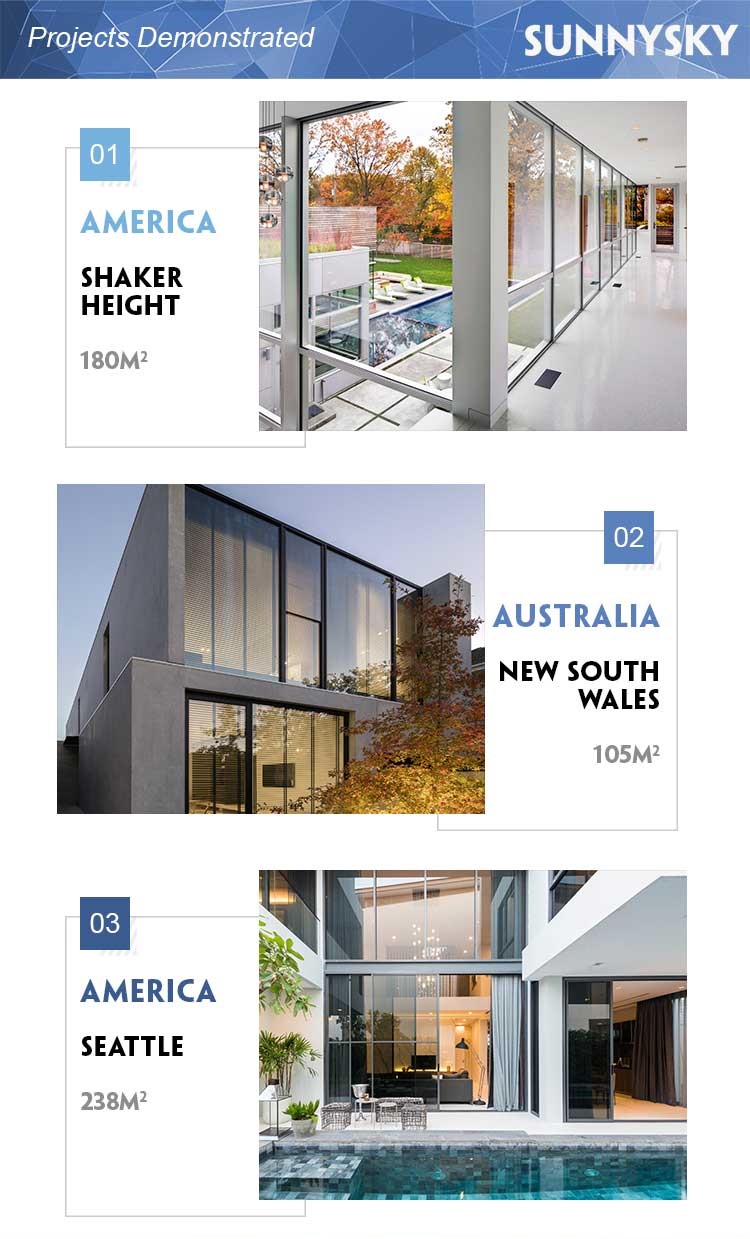 Sunnysky NFRC Steel Look Swing Glass French Doors Thermal Break Aluminum Casement Crittall Door Hinged Patio Partition Doors