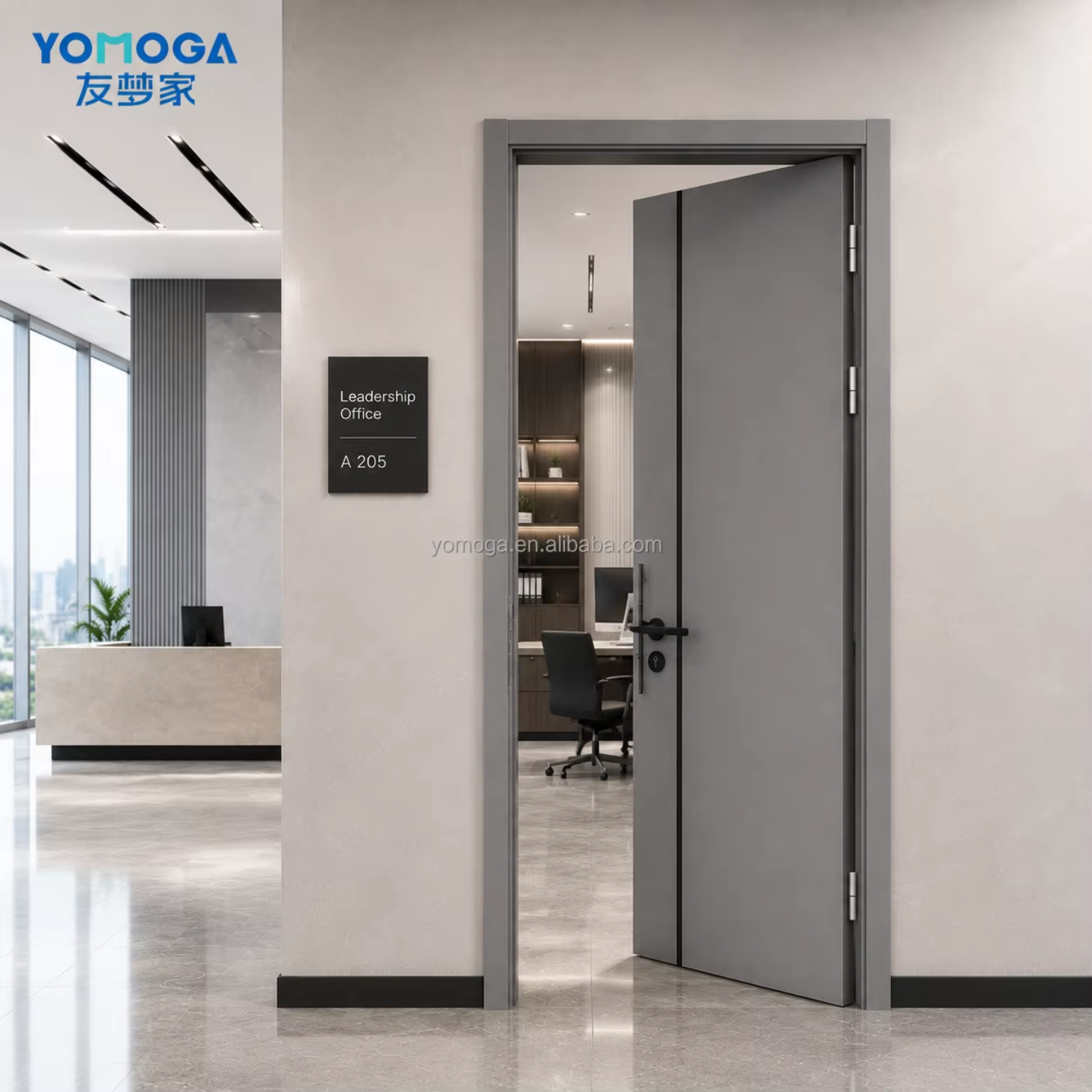 Yomoga All-Aluminum Wooden Waterproof Soundproof Termite and Fire Resistant Interior Door for Hotel & Villa