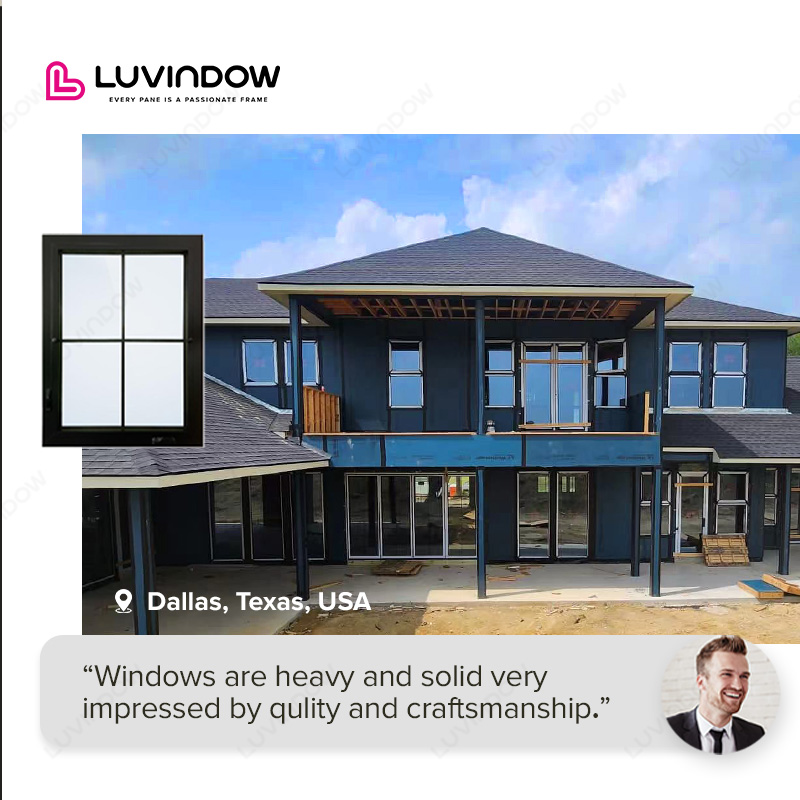 Commercial Customized Aluminum Windows Sound Proof Insect Control Rolling Open Crank Out Casement Windows