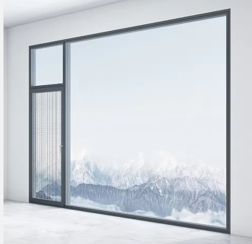 Modern Aluminum Alloy Swing Bay Window with Tempered Glass | Stainless Steel Trim Bedroom Kitchen &amp; Bathroom Ventilation