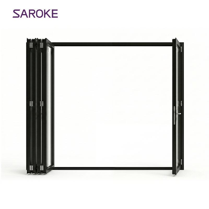 Villa Waterproof Custom 6 Panels Aluminum Glass Alloy Frame Folding Door for Outdoor