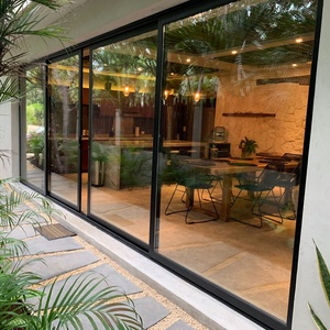 Heat Insulation and Windproof Modern Design Aluminum Sliding Glass Window and Stacker Doors Double Glazed