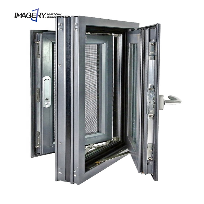 Prefab Homes and Container House Aluminium Casement windows and Doors Low Cost From China Black Waterproof Customized Style