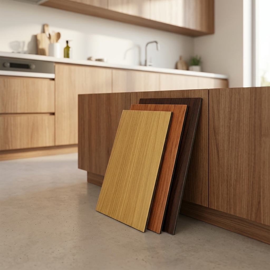 Modern Waterproof 3mm Apartment Kitchen Cabinet Door ACP Anti-static Fireproof Aluminum Composite Panel Wood Grain Board