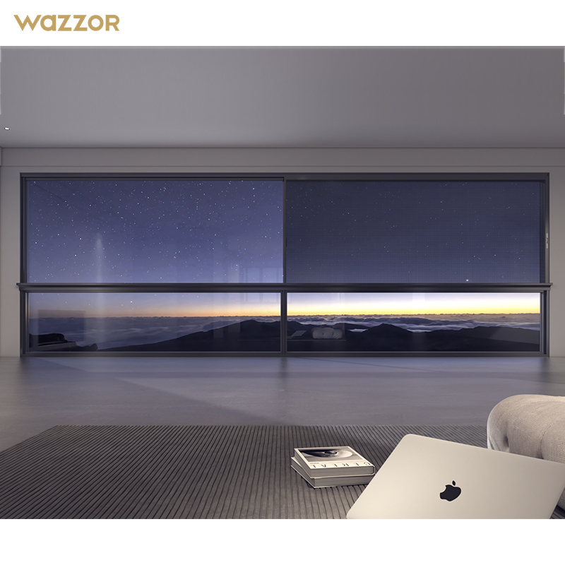 Wazzor Thermal Break Soundproof And Waterproof Single-Direction Pull Sliding Window Tempered Safety Glass Sliding Windows