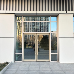 Commercial Double Glazed Aluminum French Doors Exterior