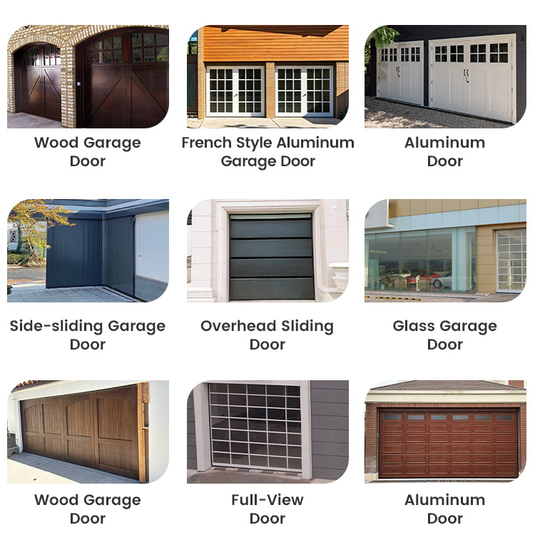 Hot Sale Wholesale 8x8 Modern Finished Long Service Life Thermal Insulated Stable Full-view Aluminum Glass Garage Door for Home