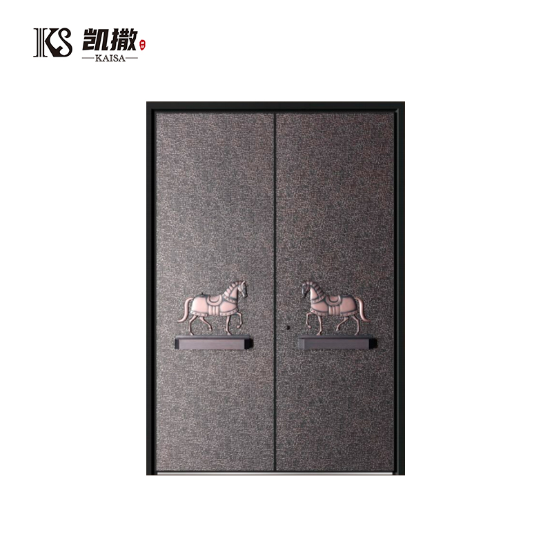 Modern Double Aluminum Door with Concealed Hinges High Security Thermal Break Fire Rated, Anti-Burglar Custom for Luxury Villa